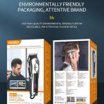 Kakusiga Digital Hair Clipper RPM 7200 With 10 Limit Combs, Lubricating Oil And Cleaning Brush