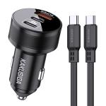Kakusiga Universal 53W Dual PD+QC3.0 Three-Port Super Fast Car Charger