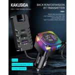 Kakusiga Led Colourful 5 Ports Bluetooth Car Wireless FM Transmitter