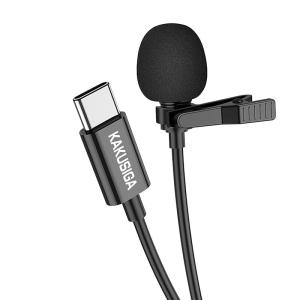 Kakusiga Vlogging Lavalier Clip-on Microphone Type-C with Noise cancellation