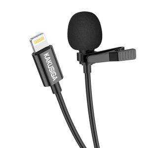 Kakusiga Vlogging Lightning Lavalier Clip-on Microphone with Noise cancellation - Lightning port
