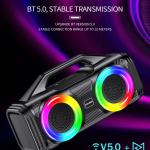 Kakusiga Portable Wireless Bluetooth Speaker With Colorful Lighting Effects