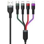 Kakusiga Fast Charging Data Cable Nylon Braided USB With 4 In 1 (1 Type C, 1 Micro And 2 Lightning Connector)