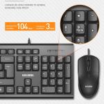 Kakusiga Wired USB Set 1.5M 1500 Dpi Office PC Computer Mouse & Keyboard Combos