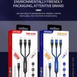 Kakusiga Fast Charging data cable 3 In 1 Type C, Micro USB, Lightning 1.2m