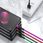 Kakusiga Fast Charging Data Cable Nylon Braided USB With 4 In 1 (1 Type C, 1 Micro And 2 Lightning Connector)